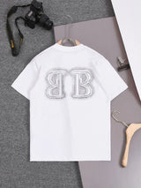Balenciaga T-shirt Double B Dot Screen Printing Hot Stamping logo round Neck Short Sleeve25ss New Pure Cotton Unisex Style T T-shirt Base Shirt Tee Shirt OS Loose design