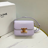 Celine women's bag Top version 【Surrogate Shopping Edition】Teen Arc De Triomphe Crossbody Bag New BOX Bag18.5cm Small Size2023New Cherry Blossom Pink Arc De Triomphe Women's Bag Square Bag mininano Retro Gold Buckle Shoulder Crossbody Bag Arc De Triomphe