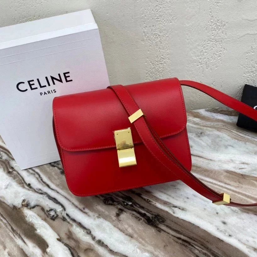 Celine women's bag Top version 【Original Surrogate Shopping Grade】Classic ClassicBox Package Square Bag Stewardess Bag TRIOMPHE Arc De Triomphe box Bag Flap Bag Shoulder Bag Messenger Bag New Women's Bag Teen18.5cm Small Size192532Medium24cm88007