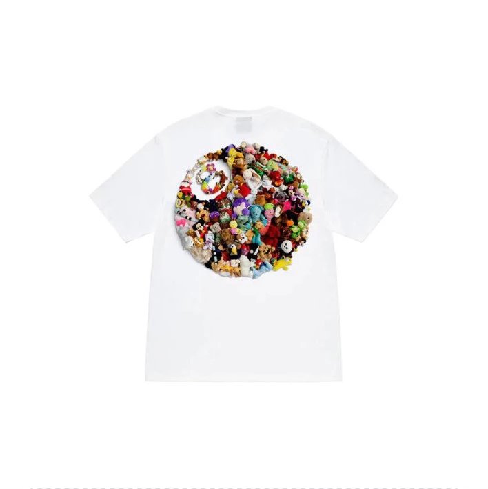 Stussy T-shirt Top Version Fashion Brand Plush Dice Summer Men's and Women's Same Style Short Sleeve T T-shirt