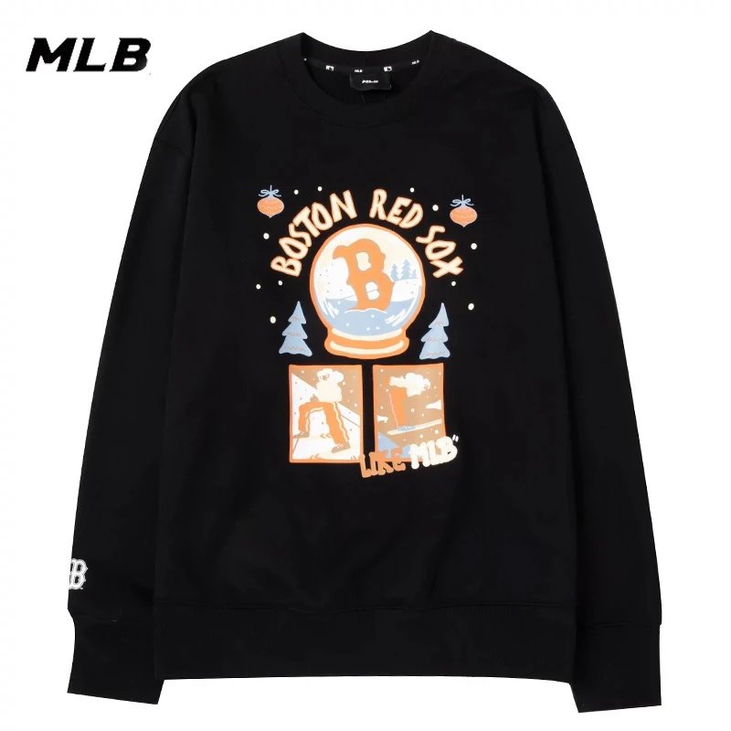 MLB Hoodie Top Version round Neck Sweaters Women's Clothing2024Autumn and Winter New Sportswear Coat Casual Long-Sleeved round-Neck Pullover Tide