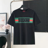 Gucci T-shirt Front Chest Block Logo Logo Crew Neck Short Sleeve25ss New pure cotton T Unisex T-Shirt OS Loose Fit Base Shirt Top Half Sleeve T-Shirt