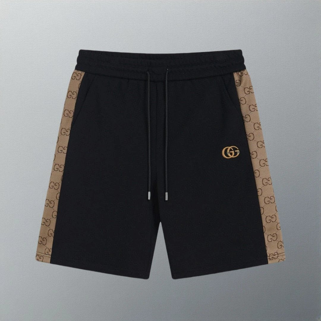 Gucci Shorts Back Pocket Jacquard Matching Double G Embroidered Ribbon logo Five-point Shorts25ss New Drawstring Casual Summer Pants5Two-in-One Casual Sweatpants for Men and Women, Pure Cotton Joggers