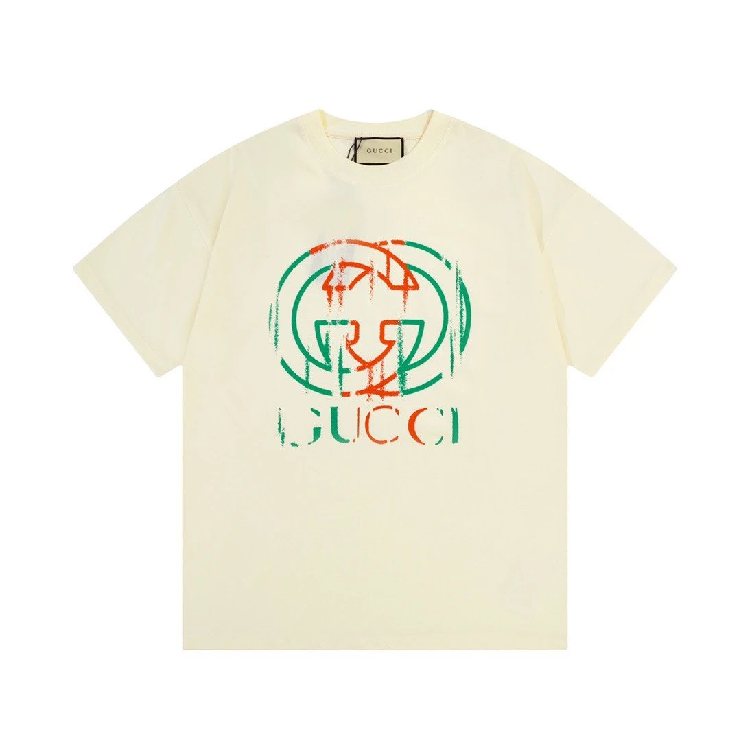 Gucci T-shirt Chest Burst Pattern Double G Letter Printing logo round Neck Short Sleeve25ss New Pure Cotton Unisex Style T T-shirt OS Loose Fit Base Shirt Half Sleeve T-Shirt Top Half Sleeve
