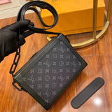Louis Vuitton LV Men's Bag Top version Super44478Box Old Package Factory Customized Shape-Fixed Bag Unisex44730Black Flower Black softtrunk Presbyopic
