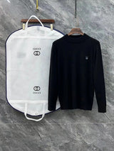Gucci Sweater Black Logo LOGO 3D Half Turtleneck Sweater Long Sleeve Thickened Lazy Style OS Loose Fit Unisex Knit Top Jacket Versatile Casual Wearable Inside and Outside