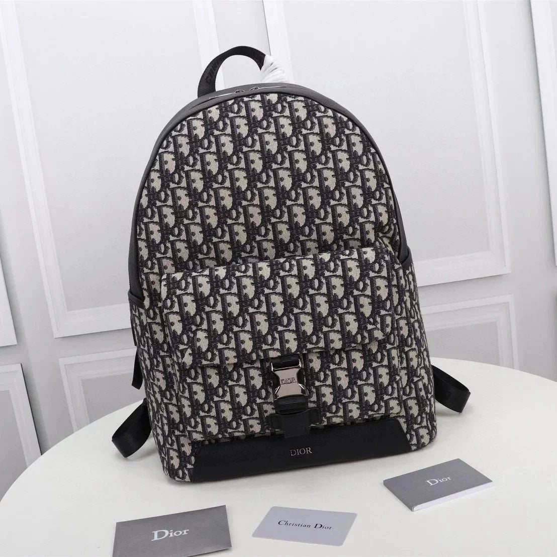 Dior Travel Bag Top version Presbyopic Printed Backpack School Handbag Men's and Women's Same Style Backpack Dijia Backpack