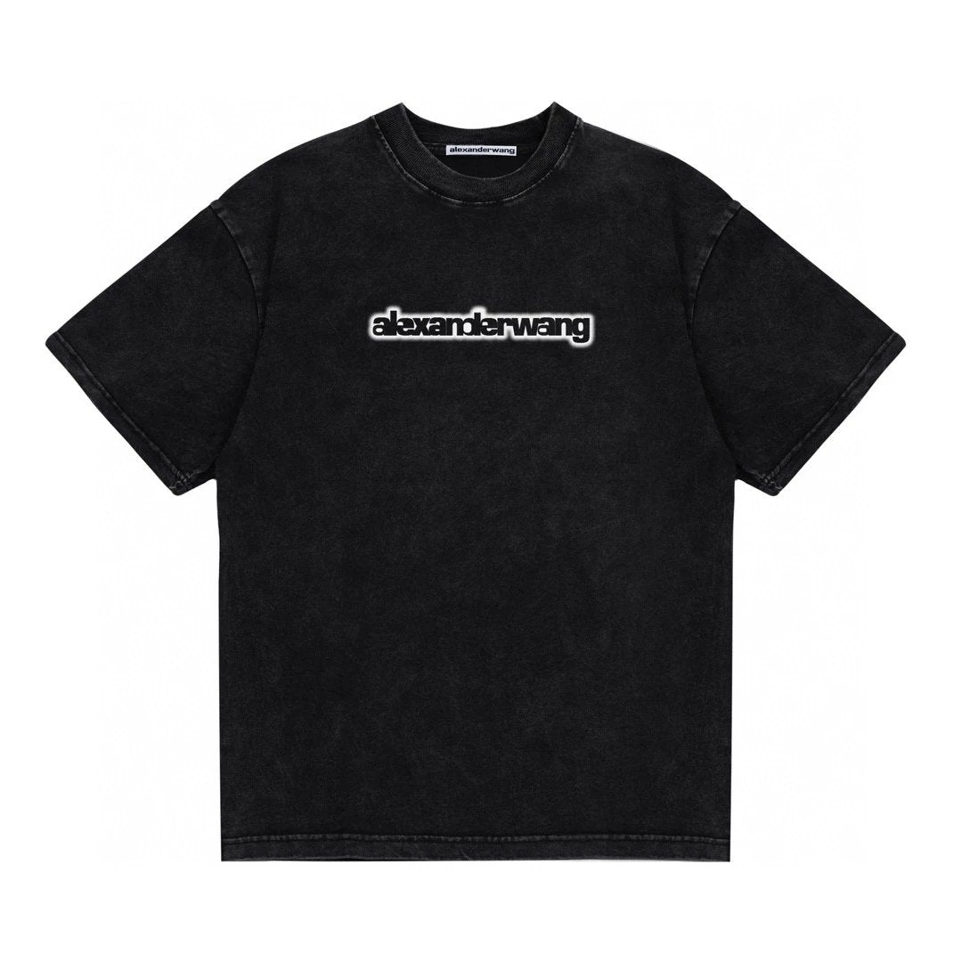 Alexander Wang T-shirt Top Version Counter Same Style Pure Cotton Summer Men's and Women's Same Fashion Loose All-Matching2024New Short Sleeve T T-shirt