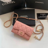 Chanel Wallet Top version 【Original Leather】Small New Chain Waist Bag Small Bag Crossbody Bag Wallet Coin Purse Caviar Cowhide Lady's Wallet Small Chain Bag