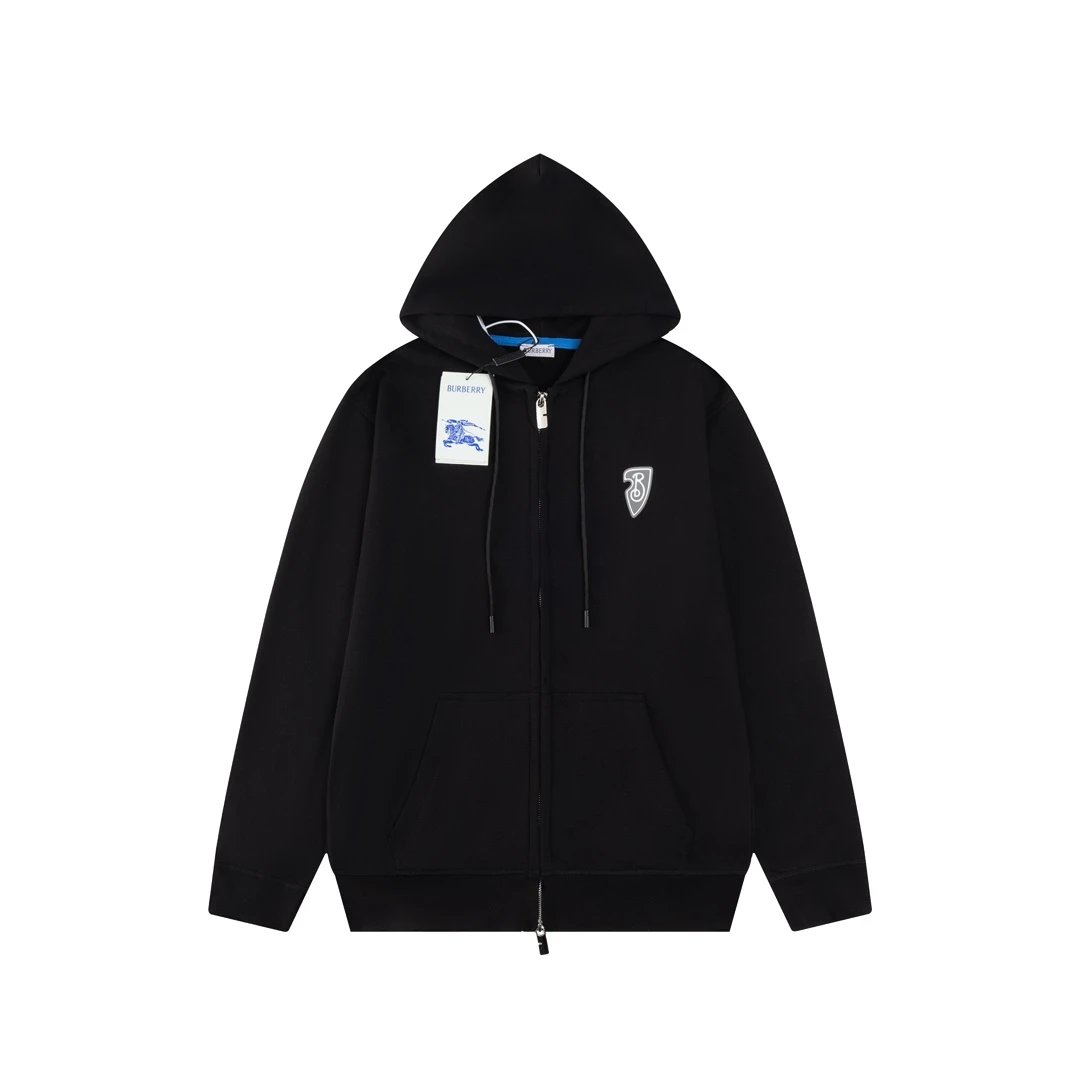 Burberry Hoodie New logo Zipper Hoodie Sweatshirt Jacket Top Unisex Sports Casual OS Loose fit versatile style