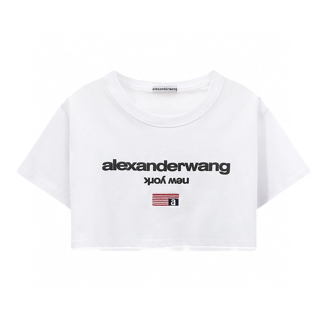 Alexander Wang T-shirt Top Version New Women's Clothes Short Short Sleeve T T-shirt