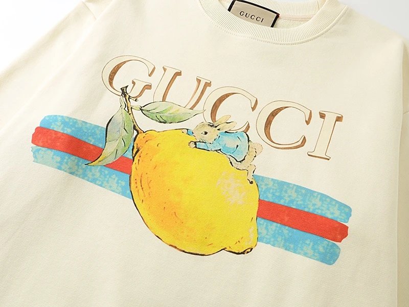 Gucci Hoodie Orange print logo Round Neck Sweatshirt Long Sleeve Base Shirt Jacket Top Fashion Unisex Sports Casual Loose Fit Versatile Autumn Winter New Arrival