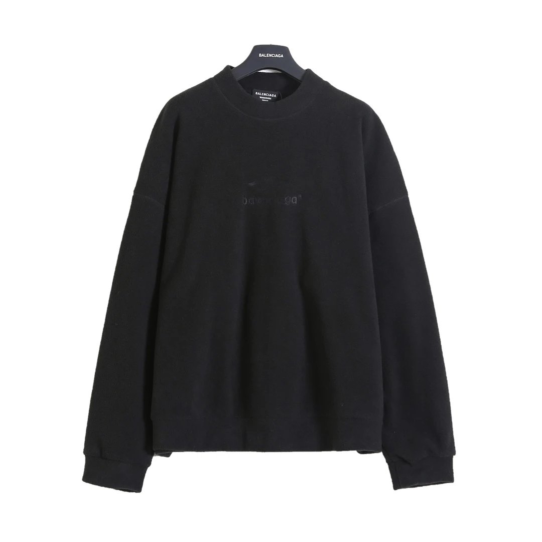 Balenciaga Hoodie 24FW Polar Fleece3B Embroidered Crewneck Sweatshirt Unisex