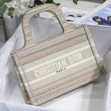 Dior Women's Bag Top version Same Style as Stars2023New Product BookTotemini Tote Bag Houndstooth Mini Small Sized Large Canvas Embroidered Shopping Bag Handbag Shoulder Bag Women's Bag