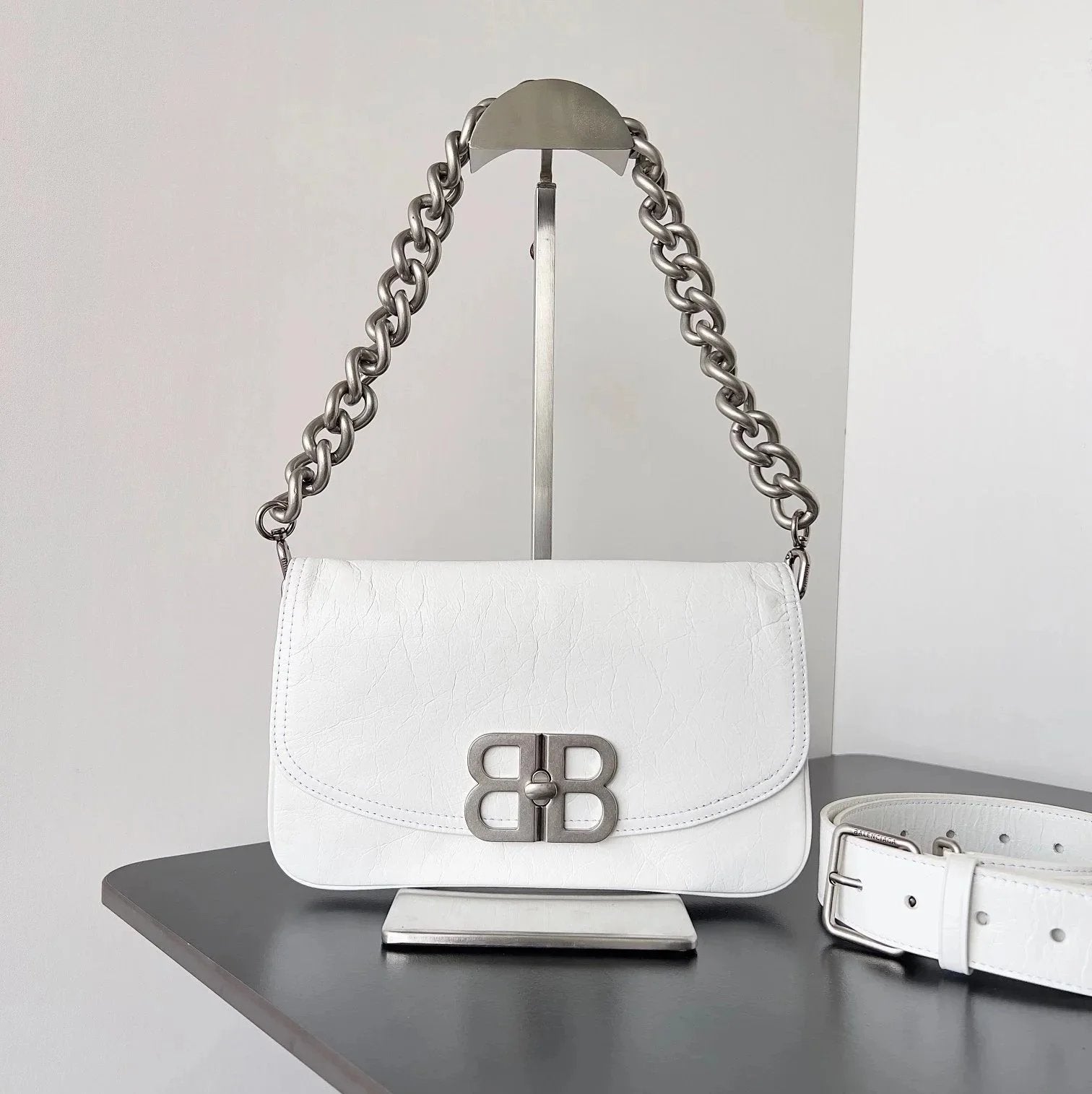 Balenciaga Bag Top version 【Super Original Leather】New23FallBBSoft Series Chain Underarm Bag Large Men's Bag Crossbody Bag Shoulder Bag Messenger Bag New Women's Bag Chain Bag Backpack Underarm Bag