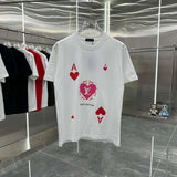Louis Vuitton LV T-shirt Heart Print on the Chest logo round Neck Short Sleeve25ss New Pure Cotton Unisex Style T T-shirt OS Loose Fit Base Shirt Short Sleeve Top T-Shirt
