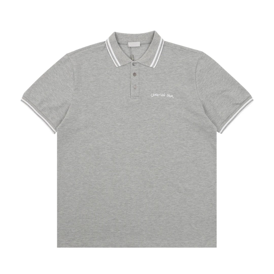 Dior T-shirt Handwritten Letters on the Chest logo Embroidery POLO Shirt Lapel Short Sleeve25ss New Unisex Style OS Loose T Summer Half Sleeve Business Shirt Plus Size T-Shirt