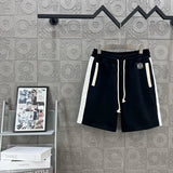 LOEWE Shorts Side Color Block Ribbon Embroidery logo Five-point Shorts25ss New Drawstring Casual Pants for Men and Women, Summer Style5Two-in-One Casual Sweatpants Pure Cotton Joggers