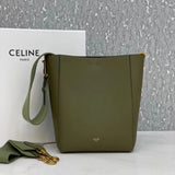 Celine women's bag Top version 【】SangleBucket Small Size Bucket Classic Lychee Grain Surface Cow Leather Wide Shoulder Strap Bucket Bag Shopping Bag Shoulder Women's Corssbody Bag