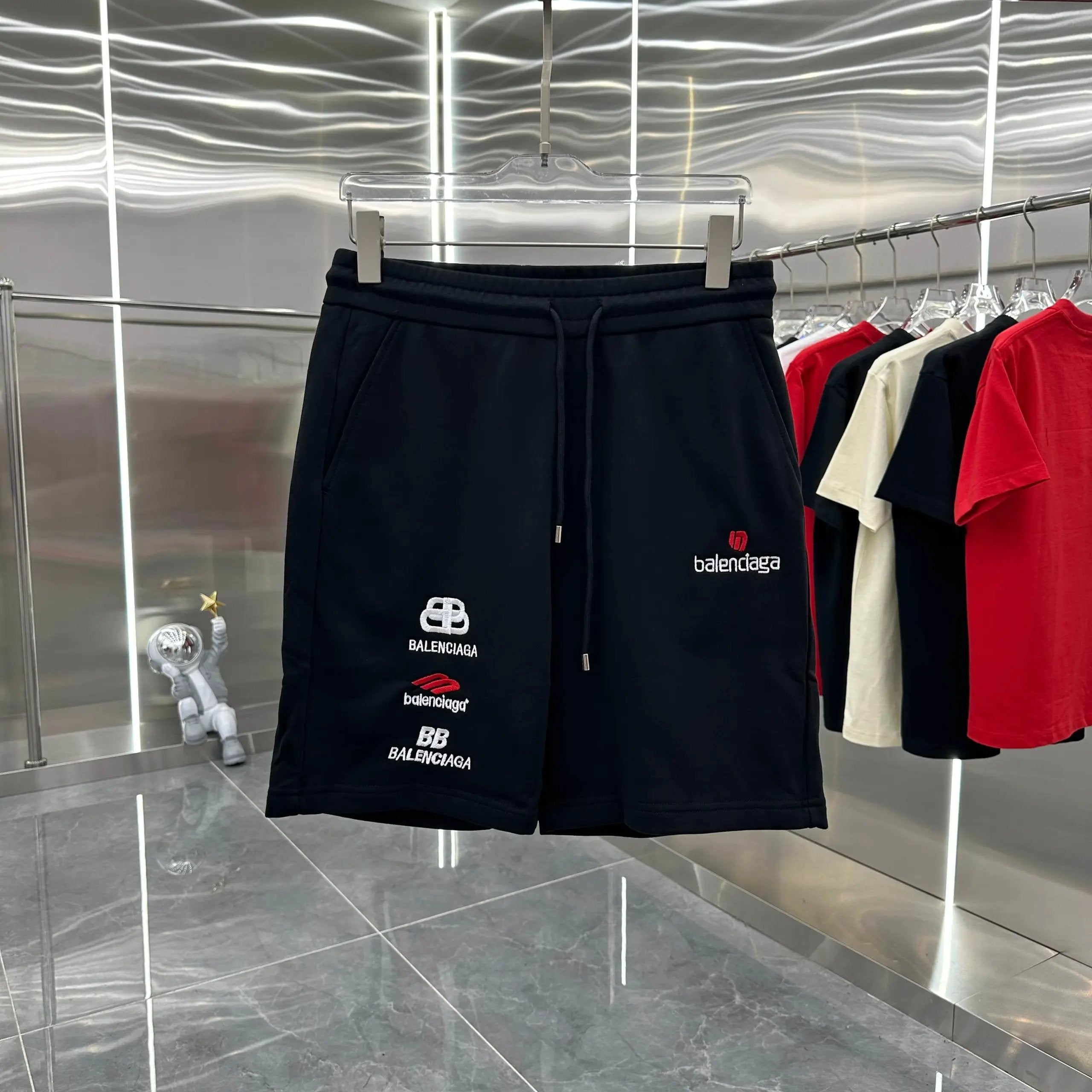 Balenciaga Shorts logo Letter Print Shorts Five-Point Shorts25ss New Drawstring Casual Summer Pants5Two-in-One Casual Sweatpants for Men and Women, Pure Cotton Joggers