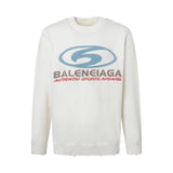 Balenciaga Sweater New model before and after logo Surf Knit Crew Neck Sweater Long Sleeve Thickened Lazy Style OS Loose Fit Unisex Knit Top Jacket Versatile Casual Wearable Inside and Outside