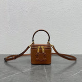 Celine women's bag Top version 【Original Leather Hardware】23New Three-Dimensional Box Bag Portable Box Bag Small round Bag Double Zipper Closure mini Box Bag Cosmetic Bag Lipstick Pack Small Waste Bag New Mini Small Bag Handle Small Box Bag Box Bag Women'