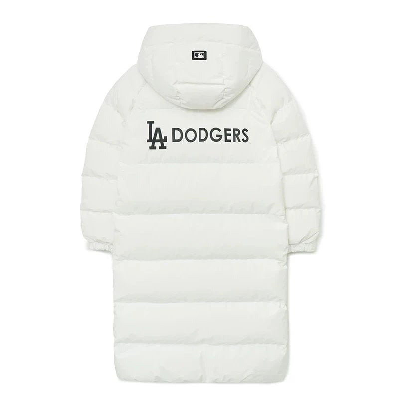 MLB Down Jacket Top Version Men and Women Couple Solid Color Long Hooded Warm Thick down Jacket Star Same Style Winter