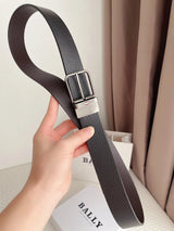Bally Belt Top version Original Single Belt Counter New Men's Double-Sided Casual Business Belt Wide3.5cm Double-Sided Head Layer Cowhide Belt First Layer Cow Leather Belt Men and Women Business Casual Belt Belt Men's Leather Belt