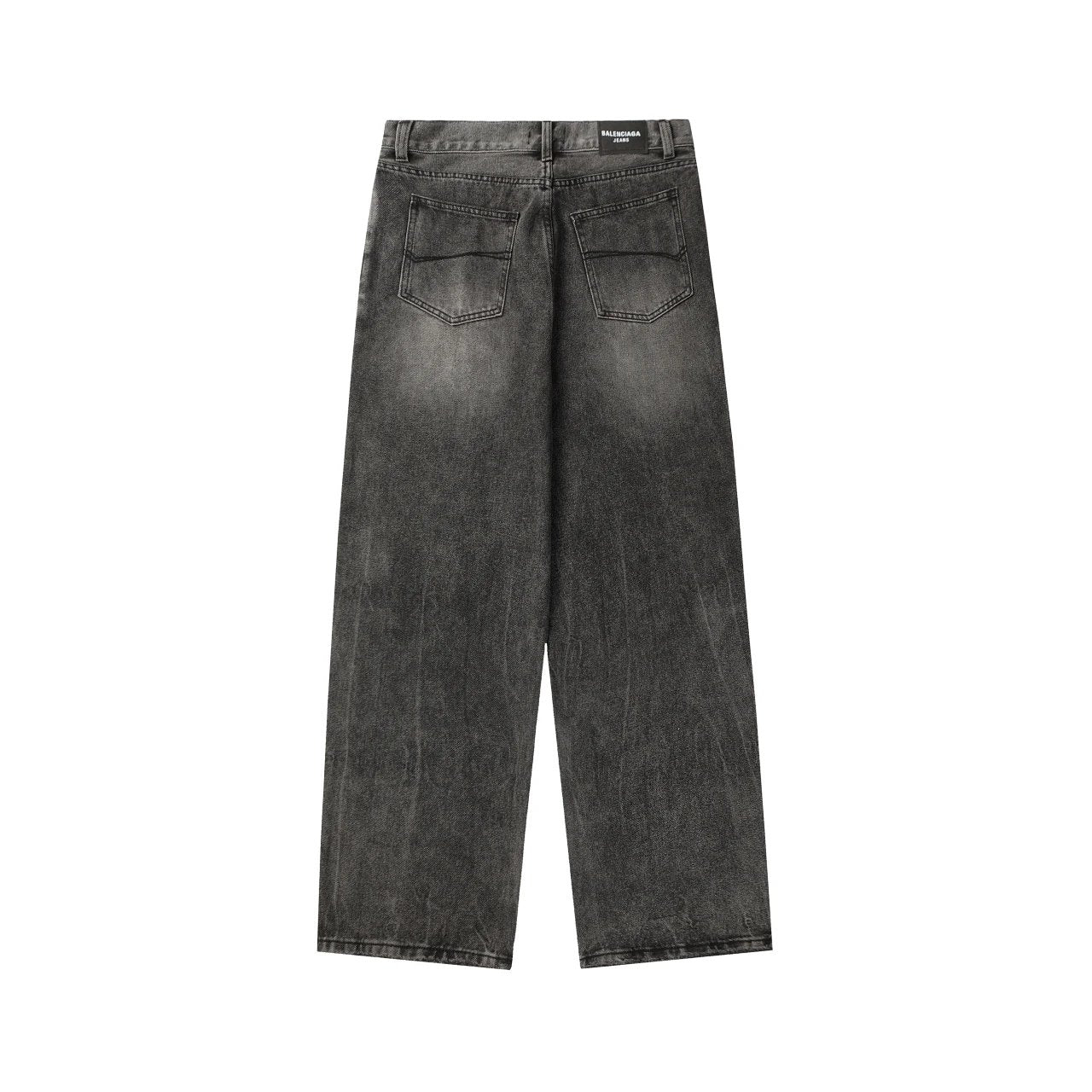 Balenciaga Jeans 100% Cotton Black Gray Washed Jeans Casual Pants Straight Pants Wide Leg Pants High Waist Pants Unisex Long Pants24ss Autumn and Winter New Products