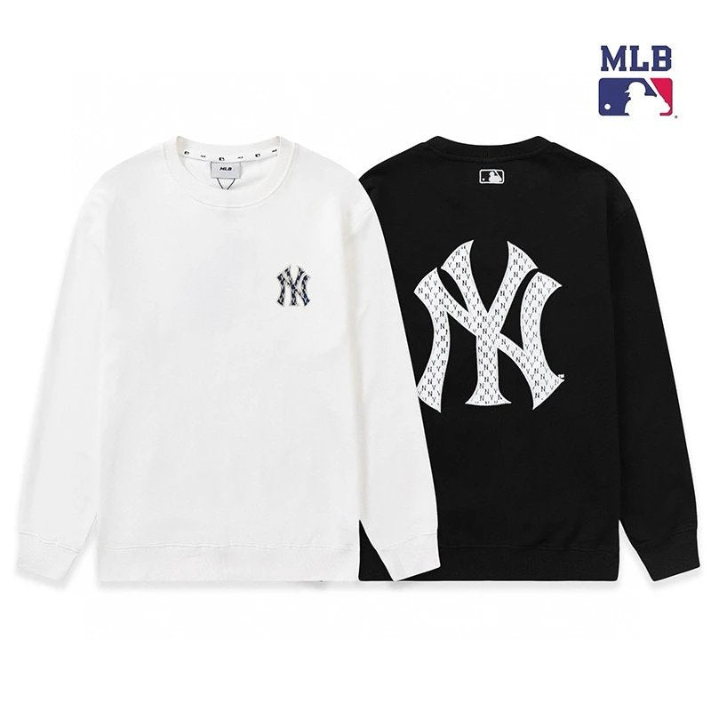 MLB Hoodie Top Version Counter Same Style Sweatershirt Men's Clothing Autumn and Winter New Classic LOGO Embroidered Crew Neck Long Sleeve Fashion