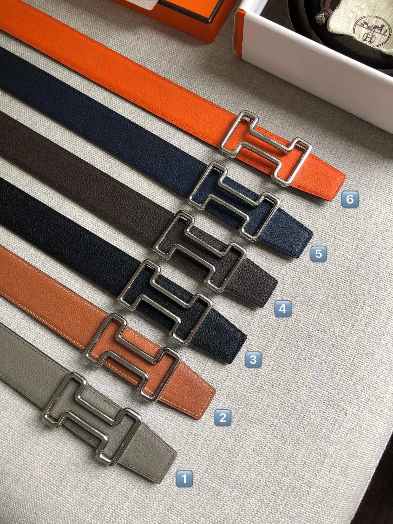 Hermes Belt Top version Belt New Double-Sided Imported Leather Belt H Buckle Men and Women Business Belt Casual First Layer Imported Cowhide Pant Belt