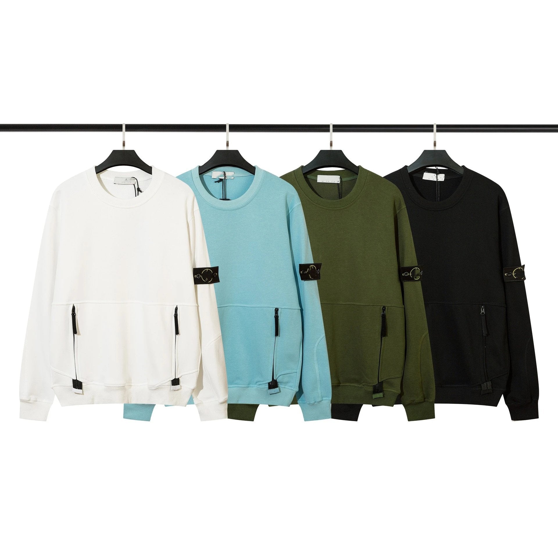 Stone Island Hoodie New Zipper Pocket Crew Neck Pullover Sweatshirt Men and Women Couple Loose Long Sleeve