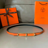 Hermes Belt Top version Women's Leather Belt Fashion All-Matching Women's Thin Belt Internet Celebrity Same Style Dress Belt