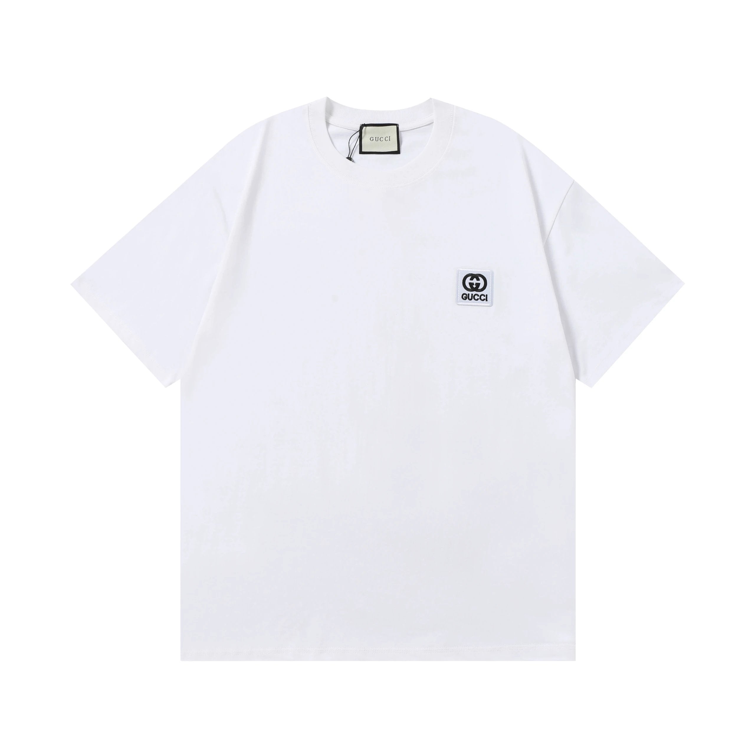 Gucci T-shirt Chest Letter Patch Embroidery logo round Neck Short Sleeve25ss New Pure Cotton Unisex Style T T-shirt OS Loose Fit Base Shirt Top Half Sleeve T-Shirt