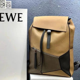 LOEWE Backpack Top version 【Premium Version】puzzlebackpack Series Leather Patchwork Genuine Goods Calfskin Backpack Unisex Backpack Bag Backpack Schoolbag Travel Bag