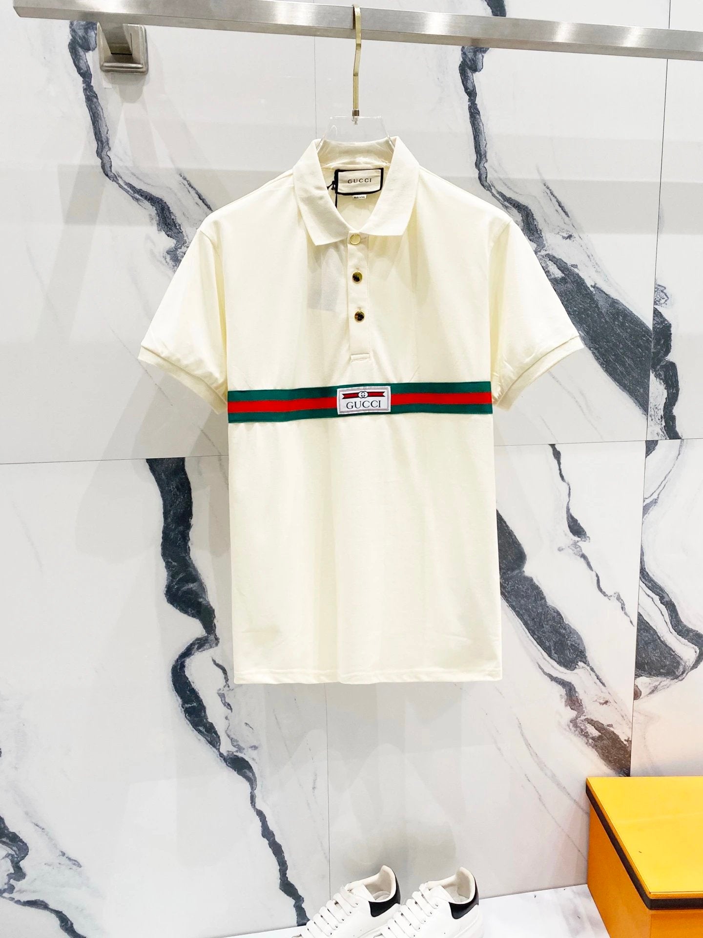 Gucci T-shirt Red and Green Waist Belt Letters on the Chest logo Label POLO Shirt Lapel Short Sleeve25ss New Unisex Style OS Loose T Summer Half Sleeve Business Shirt Plus Size T-Shirt
