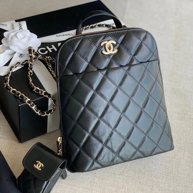 Chanel Backpack Bag Top version 【**Original Factory】Grandma Early Spring New Oil Wax Calfskin Backpack Women's Bags, Schoolbags Comes with Detachable Earphone Bag Mini Purse Car Key Case New Backpack Handbag Hand-Carrying Backpack Women's Bag AS3332