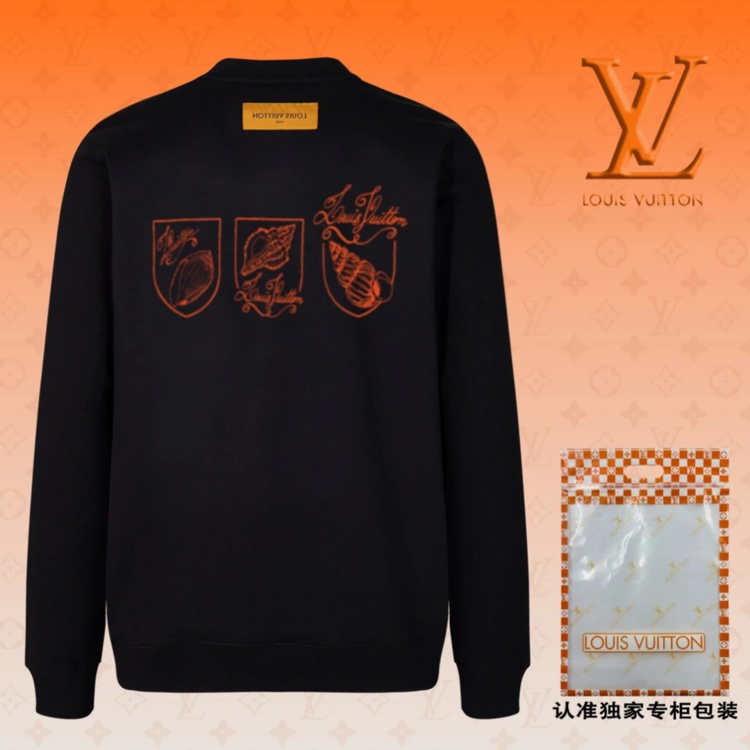 Louis Vuitton LV Hoodie Cartoon Print logo Round Neck Sweatshirt Long Sleeve Base Shirt Jacket Top Fashion Unisex Sports Casual OS Loose Fit Versatile New Autumn Winter Collection