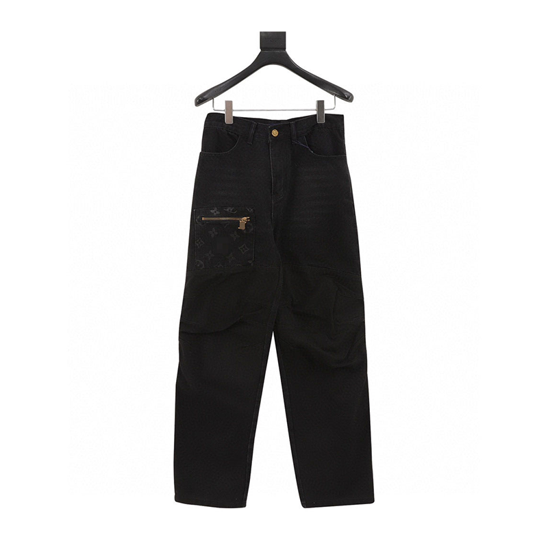 Louis Vuitton LV Jeans Zipper Overalls Denim Trousers for Men and Women