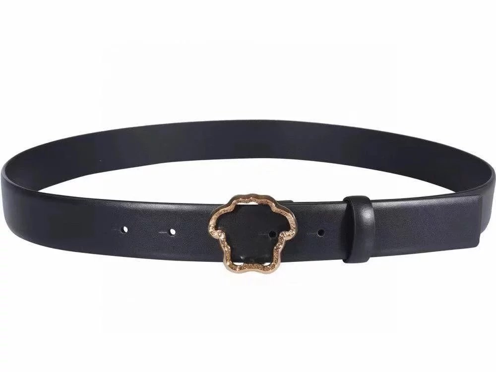 VERSACE Belt Top version New Belt Hollow Buckle Letters Men's First Layer Cowhide Business Casual Belt