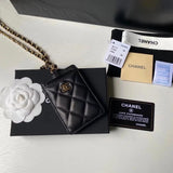 Chanel Wallet Top version 【Spot Sale】Small2022New Chain Work Card Card Holder Listing Bag Coin Purse Card Holder Original Cowhide Sheepskin Bag Halter Chain Bag Small Bag