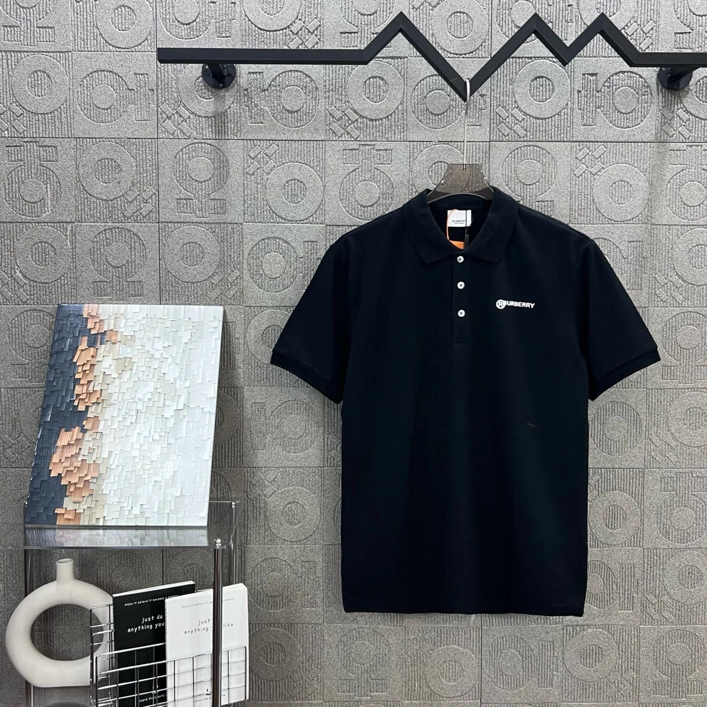 Burberry T-shirt Classic Brand 3D Embossed Print on Chest logoPOLO Shirt Lapel Short Sleeve25ss New Unisex Summer Short Sleeve OS Loose T Business Half Sleeve Shirt Plus Size T-Shirt