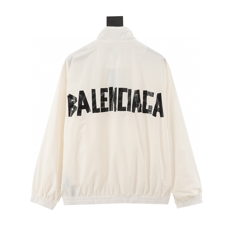 Balenciaga Jackets Black Tape Letter Waterproof Jacket Jacket Coat for Men and Women