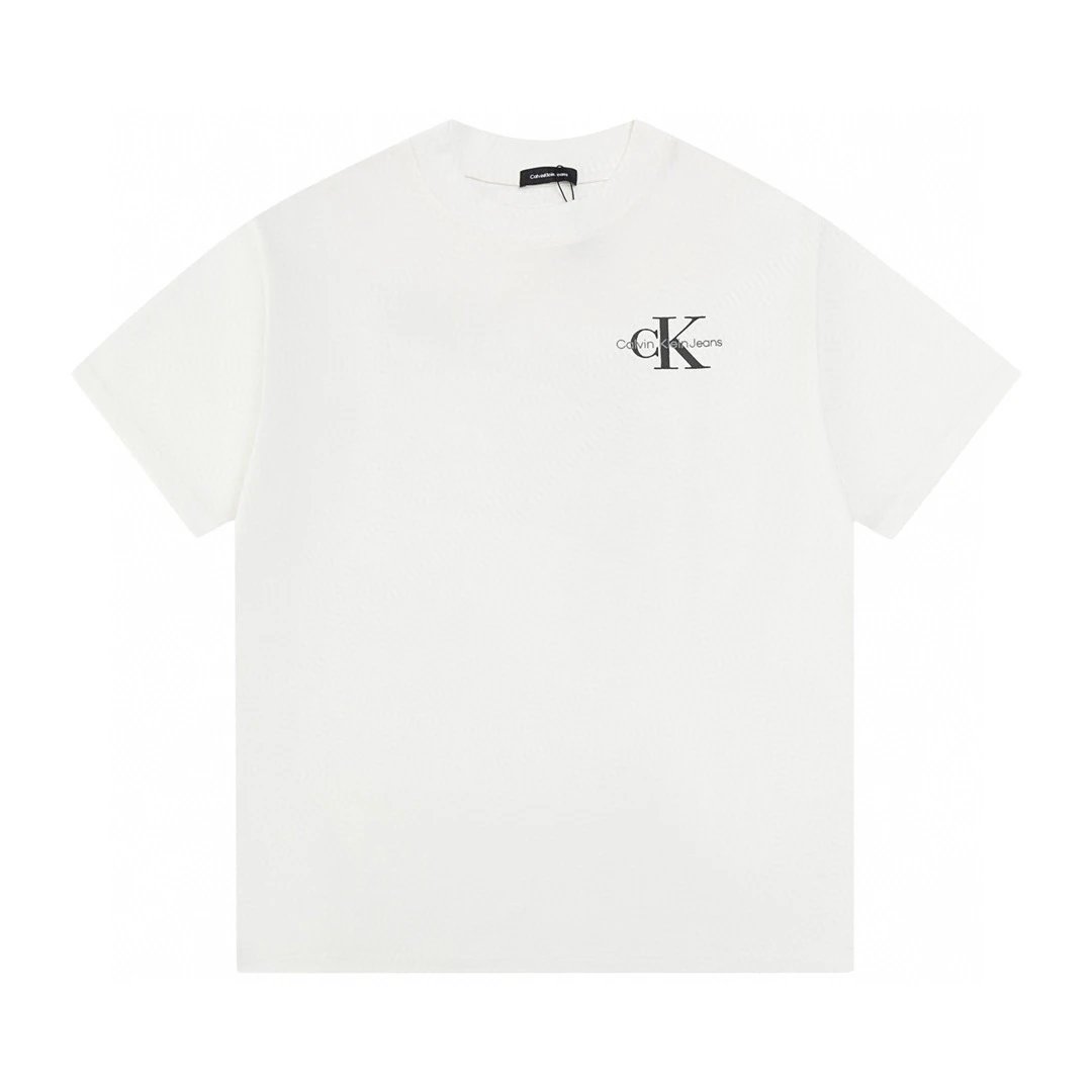 Calvin Klein T-shirt Top Version Counter Same Style Cotton Short Sleeve T T-shirt Men's and Women's Loose Bottoming Shirt2024New Summer