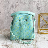 Louis Vuitton LV Women's Bag Top version 【New Original Leather】M46581Mini Bucket Bag Series neonoebb Handbag Small Bucket Shoulder Crossbody Handbag24Spring and Summer New Color Taro Purple Cream Blue Matcha Green nano Small bucket bag M24048M45716M45709