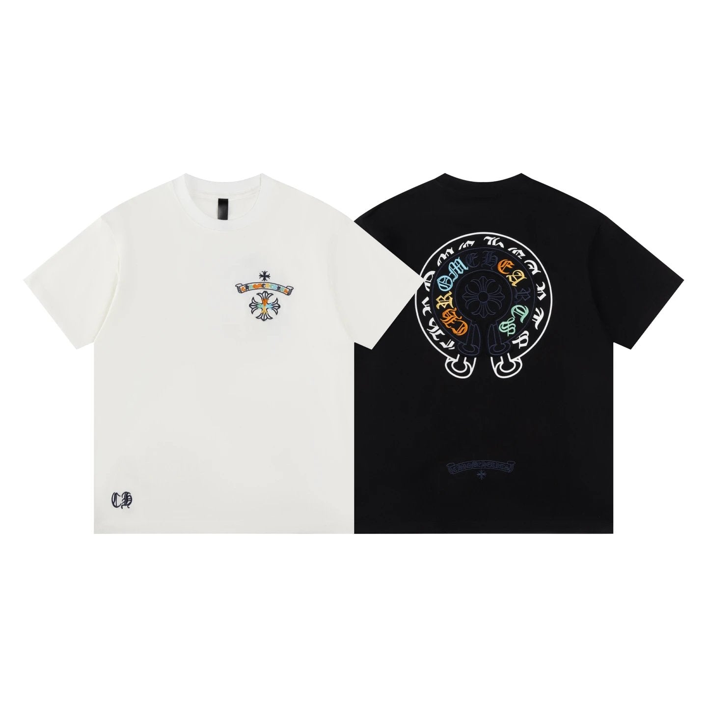 Chrome Hearts T-shirt Horseshoe Sanskrit Script Print logo round Neck Short Sleeve25ss New Pure Cotton Unisex Style T T-shirt OS Loose Fit Base Shirt Half Sleeve T-Shirt Top Half Sleeve