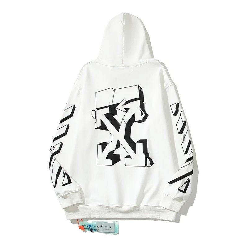 OFF-White Hoodie Cotton Terry Pullover Hoodie Loose Sweater-CY