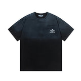 PRADA T-shirt Pocket Letters Handmade Flower Spraying on Chest logo round Neck Short Sleeve25ss New pure cotton T Unisex T-Shirt OS Drop Shoulder Loose Fit Base Shirt Top T-Shirt Short Sleeve