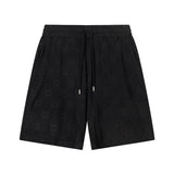 Gucci Shorts Double FF Woven Jacquard Towel Shorts Five-Point Shorts Drawstring Heavy American Casual Summer Pants5Two-in-One Casual Sweatpants for Men and Women