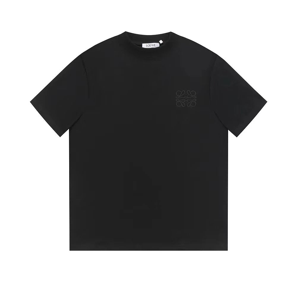 LOEWE T-shirt Classic Chest Embroidery logo round Neck Short Sleeve25ss New Pure Cotton Unisex Style T T-shirt OS Loose Fit Base Shirt Top Half Sleeve T-Shirt